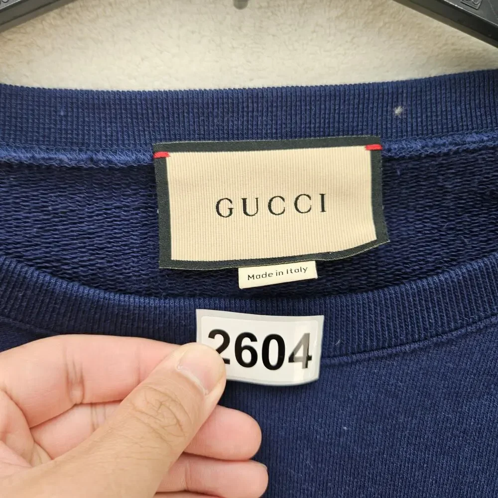 GUCCI MEN'S XL MADE IN ITALY BLUE CREWNECK SWEATSHIRT WORN TWICE